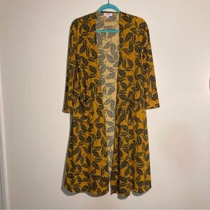 LuLaRoe‎ Sarah Duster | Size XS | Leaf Pattern | Long Cardigan